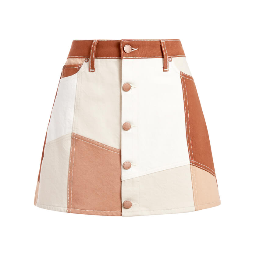 Good High Rise Patchwork Skirt
