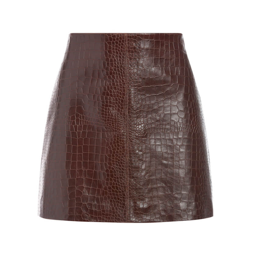 Riley Croc Leather Mini Skirt
