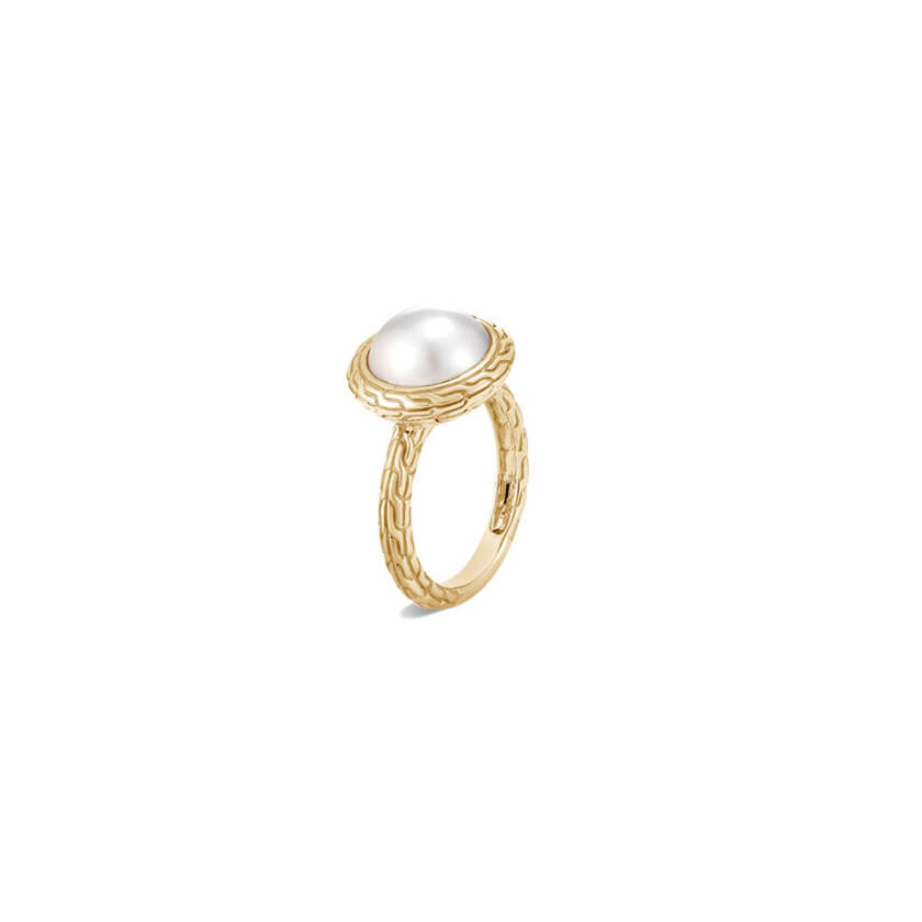 Classic Chain Ring with Mabe Freshwater Pearl