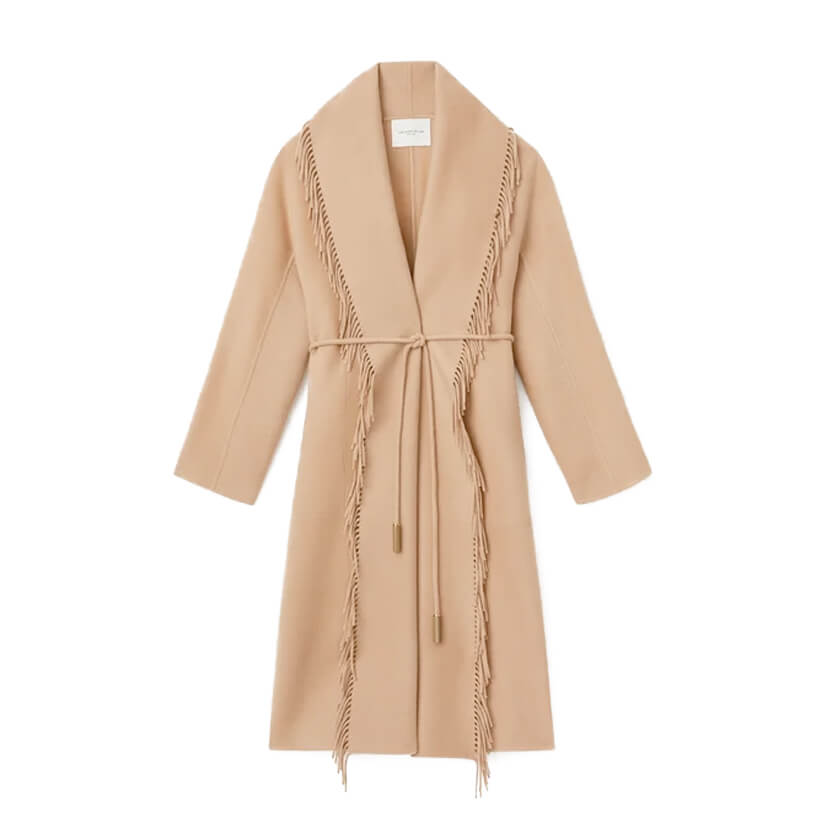 Luxe Cashmere Reversible Fringed Everett Coat