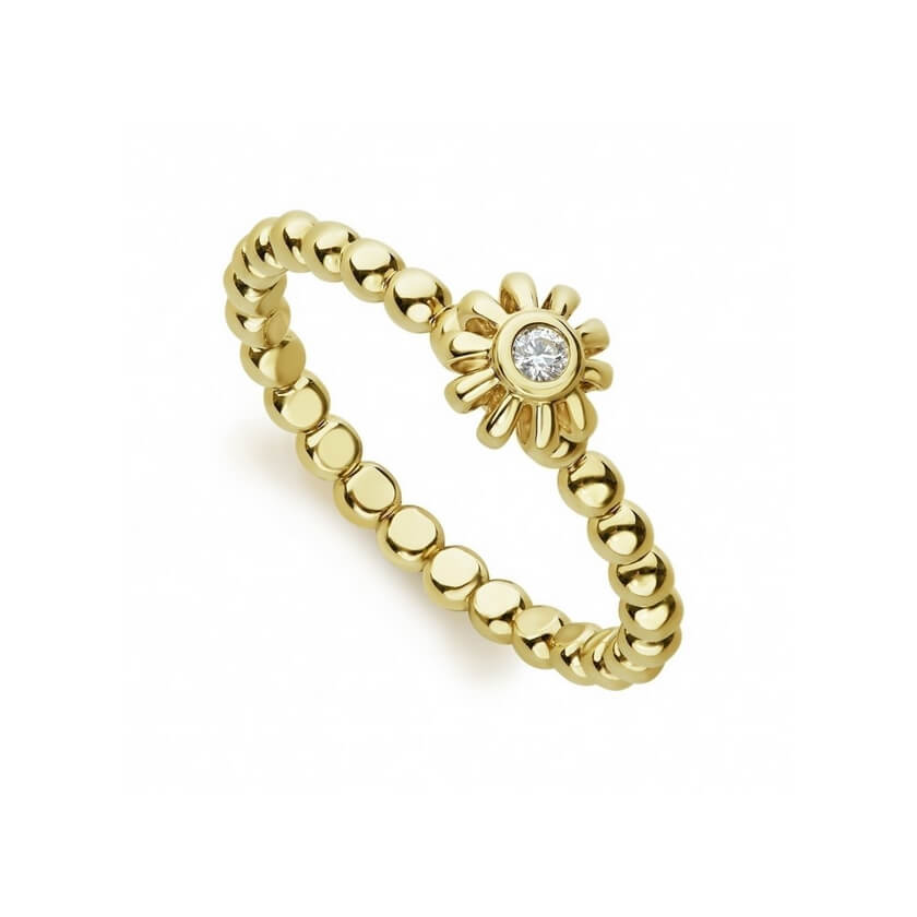 Caviar Gold Diamond Ring
