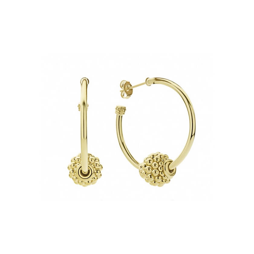 Caviar Gold Hoop Earrings