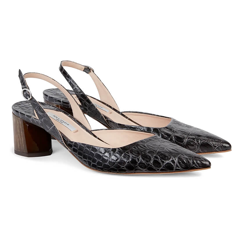 The Irene Slingback—Embossed Croc