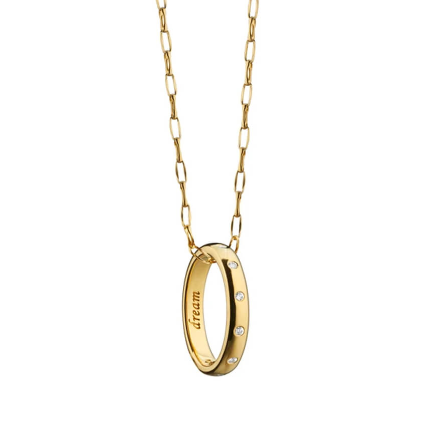 'Dream' Diamond Poesy Ring Necklace
