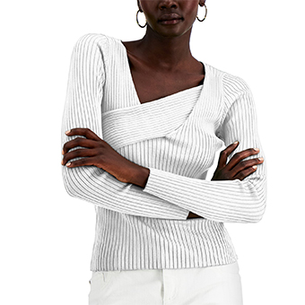 International Concepts, Asymmetric Ribbed Sweater, $70
