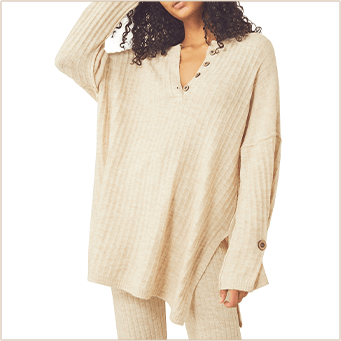 Free People, Around the Clock Ribbed-Knit Sweater, $78
