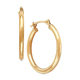 Macy’s, Polished Tube Hoop Earrings, $70