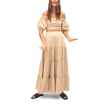 Mango, Flared Poplin Skirt, $100