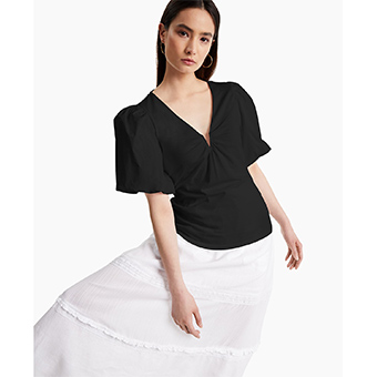 INC International Concepts, V-Neck Volume Sleeve Top, $30