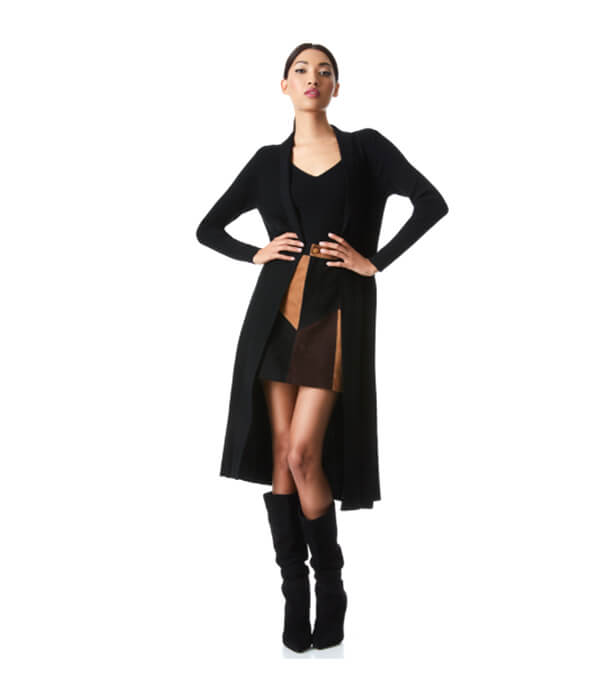 Alice + Olivia Waverly Long Ribbed Cardigan