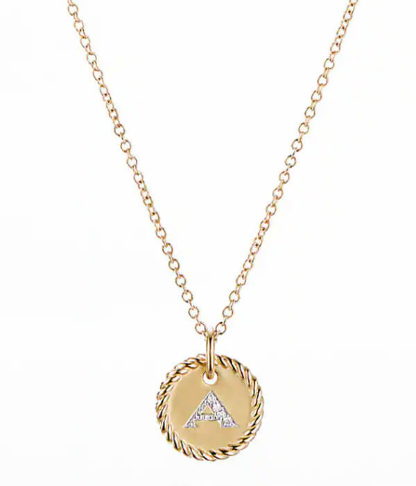 David Yurman Initial Charm Necklace
