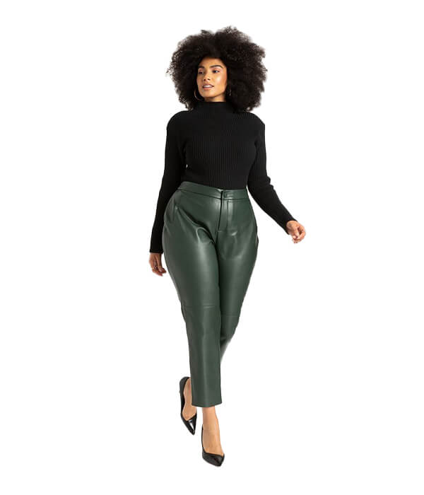 Eloquii Gena Fit Slim Faux Leather Pant