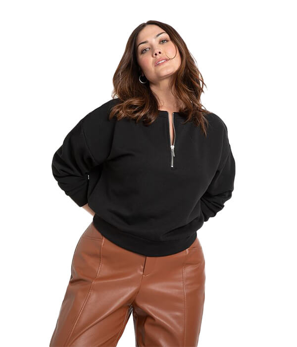 Eloquii Zipper Sweatshirt