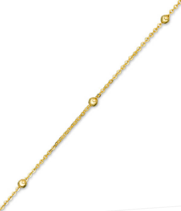 Banter Solid Bead Station Anklet in 10K Gold