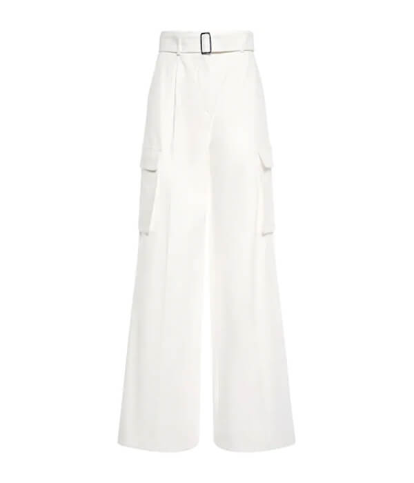 Max Mara Nebbia Cotton Gabardine Wide Leg Pants