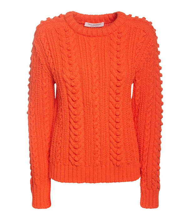 Philosophy Di Lorenzo Serafini Wool Cable Knit Sweater