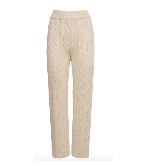 The Frankie Shop Jules Wool Blend Cable Knit Lounge Pants