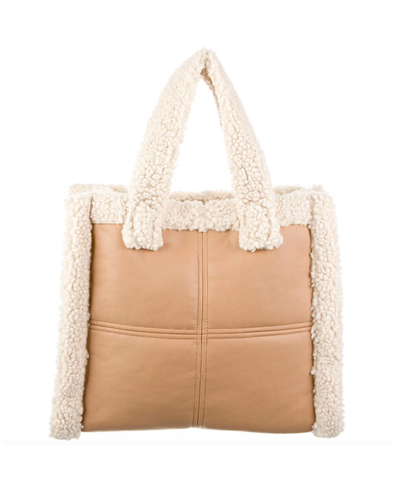 Stand Studio Shearling Trimmed Tote