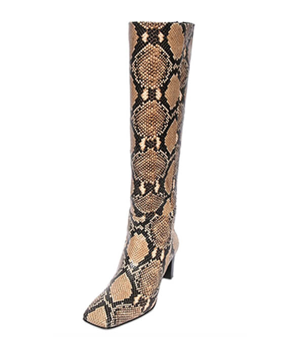 Aeyde Cicely Snake Print Leather Boots