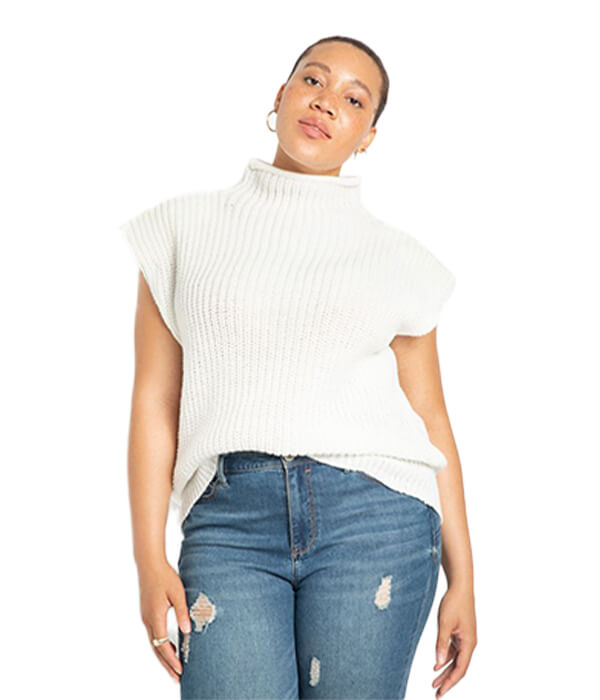 Eloquii Shoulder Pad Chunky Turtleneck