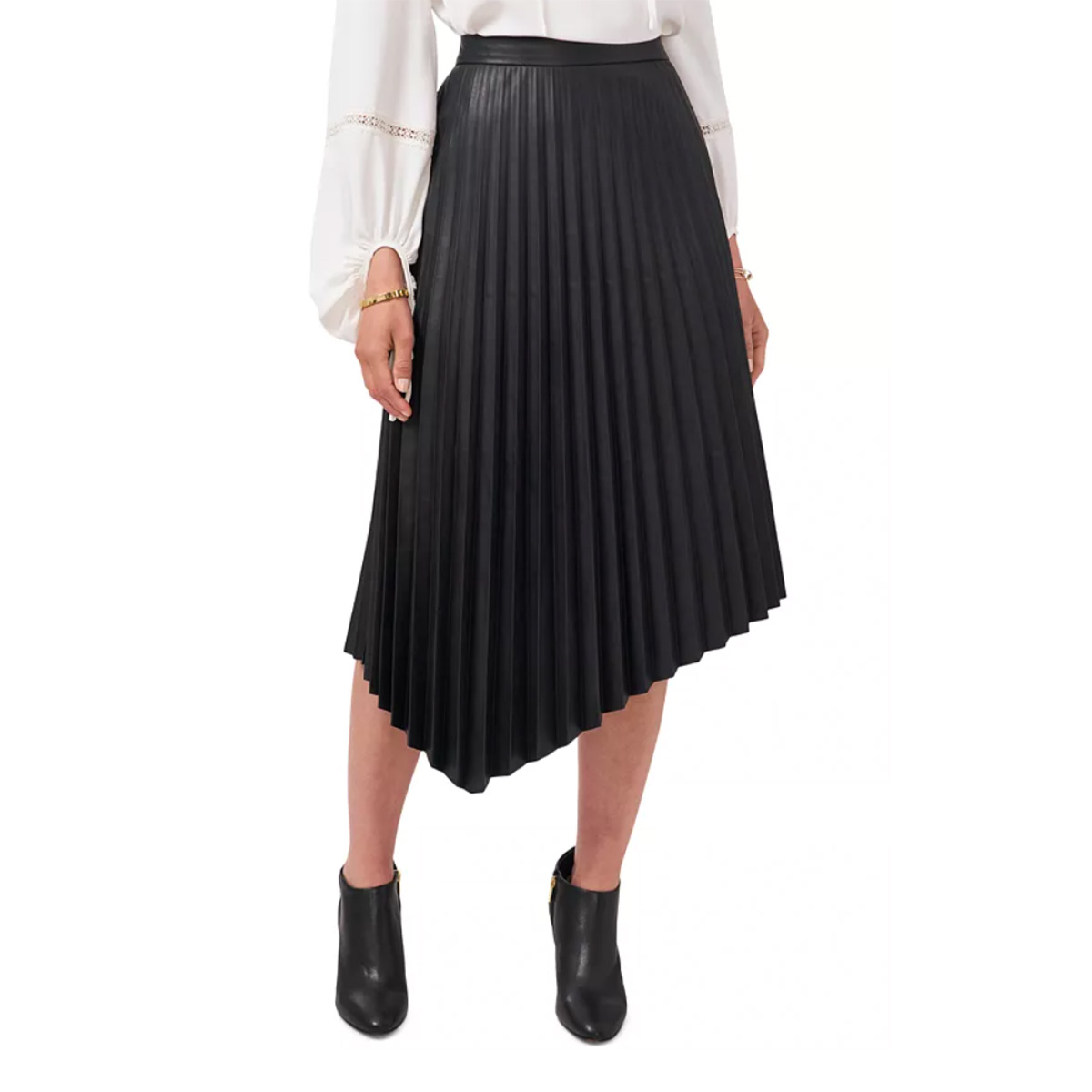 Vince Camuto, Pleated Faux-Leather Skirt, $119