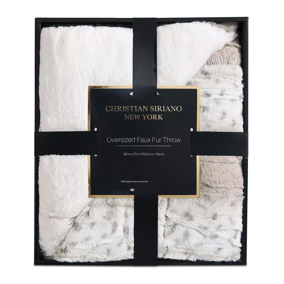 Christian Siriano New York, Snow Leopard Luxury Faux-Fur Throw, $100