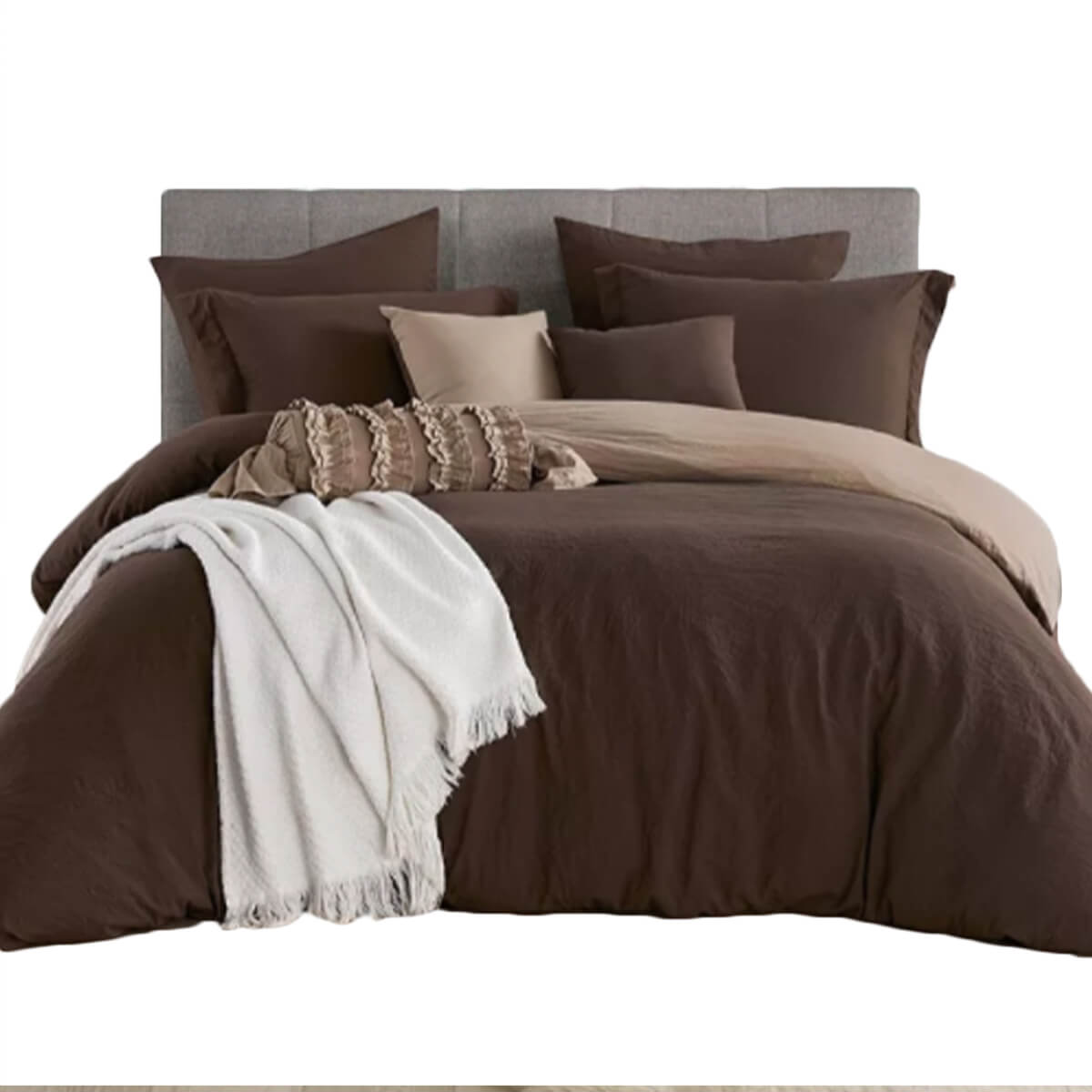 Cathay Home Inc., Ultra Soft Reversible Crinkle Duvet Cover Set, $78