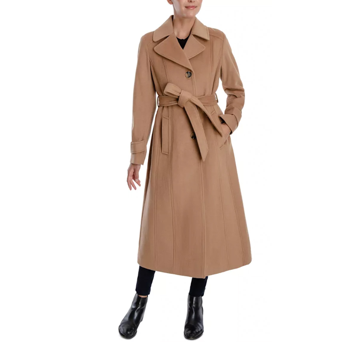 Anne Klein, Single-Breasted Belted Maxi Coat, $420