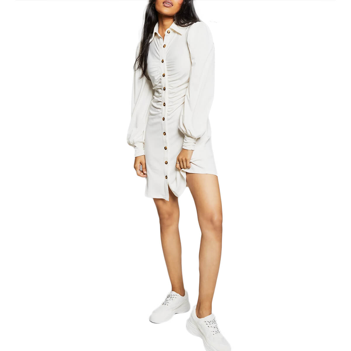 And Now This, Ruched Front Polo Dress, $49