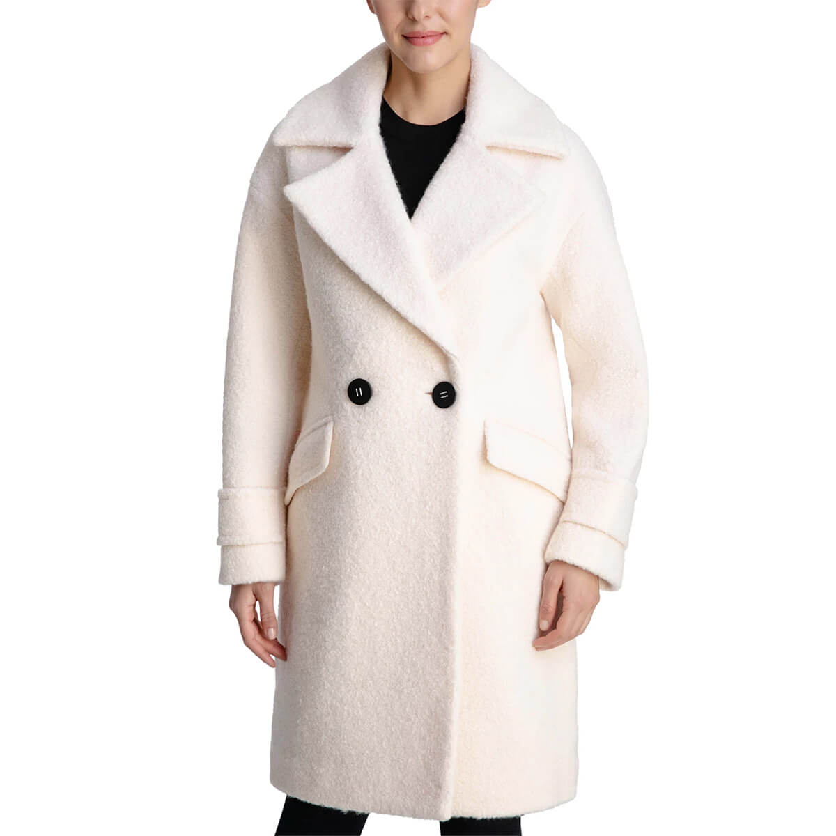 BCBGeneration, Double-Breasted Bouclé Walker Coat, $315