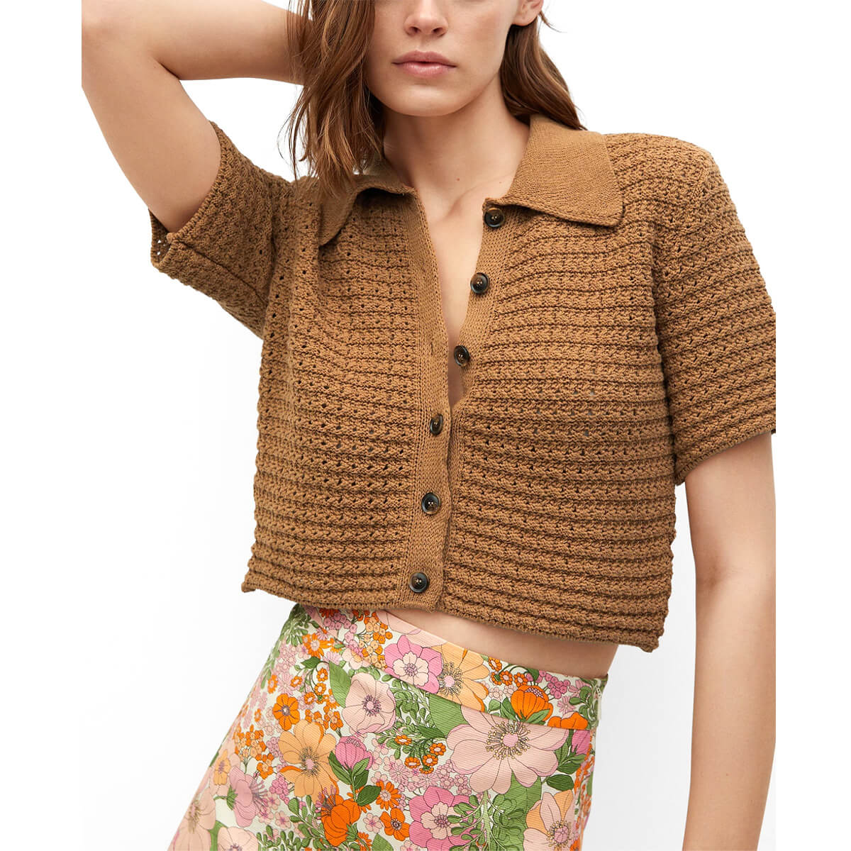 Mango, Openwork Knit Top, $50