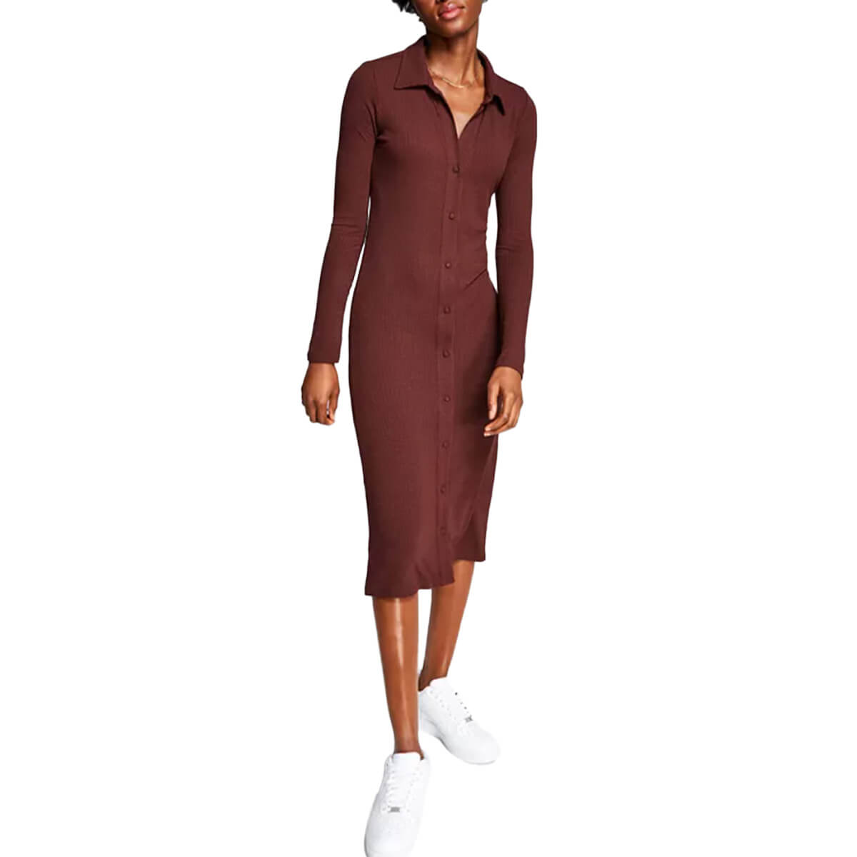 And Now This, Ribbed Polo Midi Dress, $49