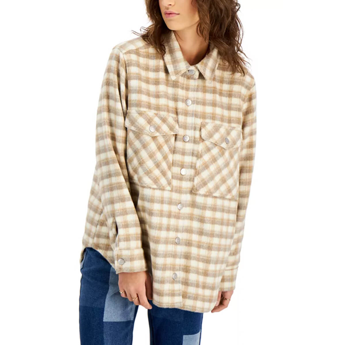 Oat, Plaid Shirt Jacket, $99