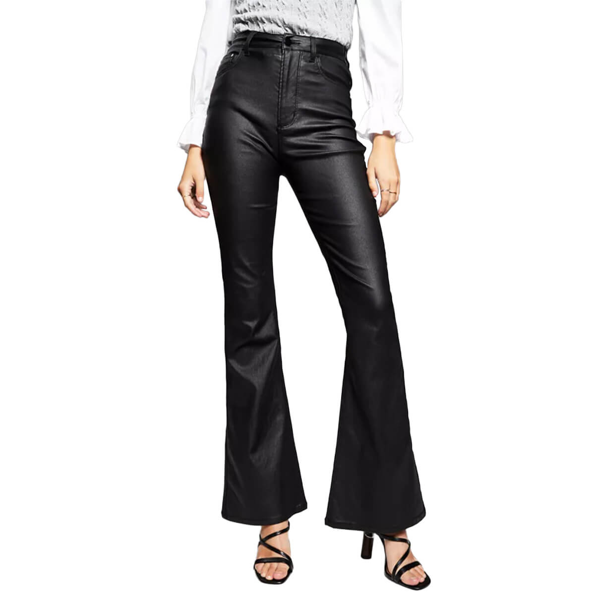 And Now This, Coated Flare-Leg Pants, $49