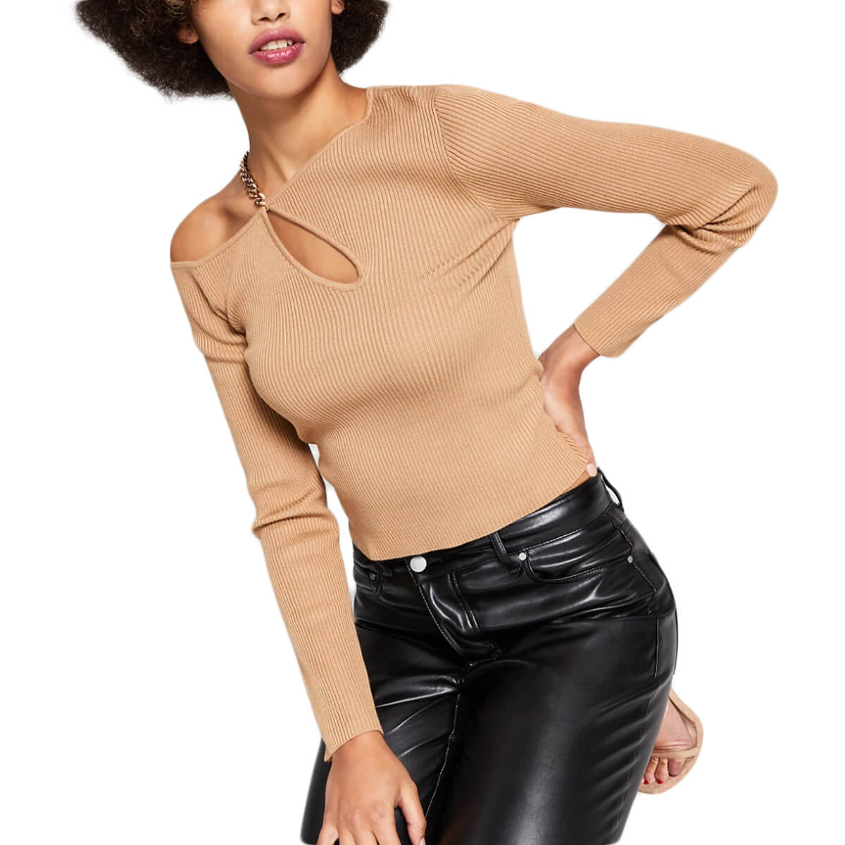 And Now This, Chain-Strap Cutout Sweater, $44