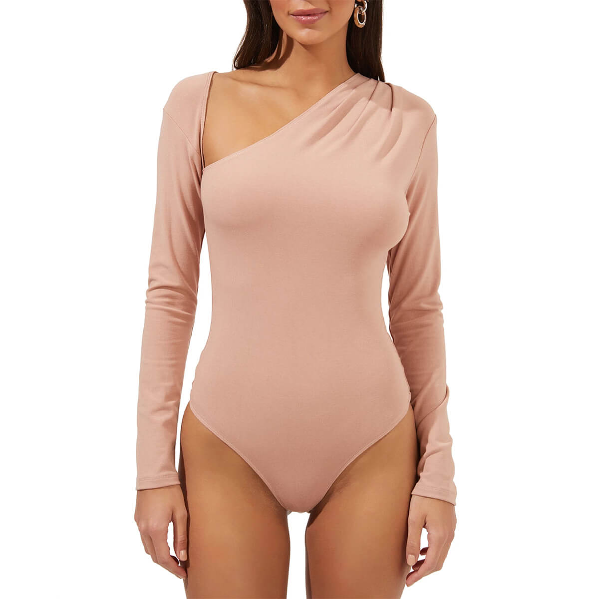 Astr the Label, Della Asymmetrical-Neck Bodysuit, $74