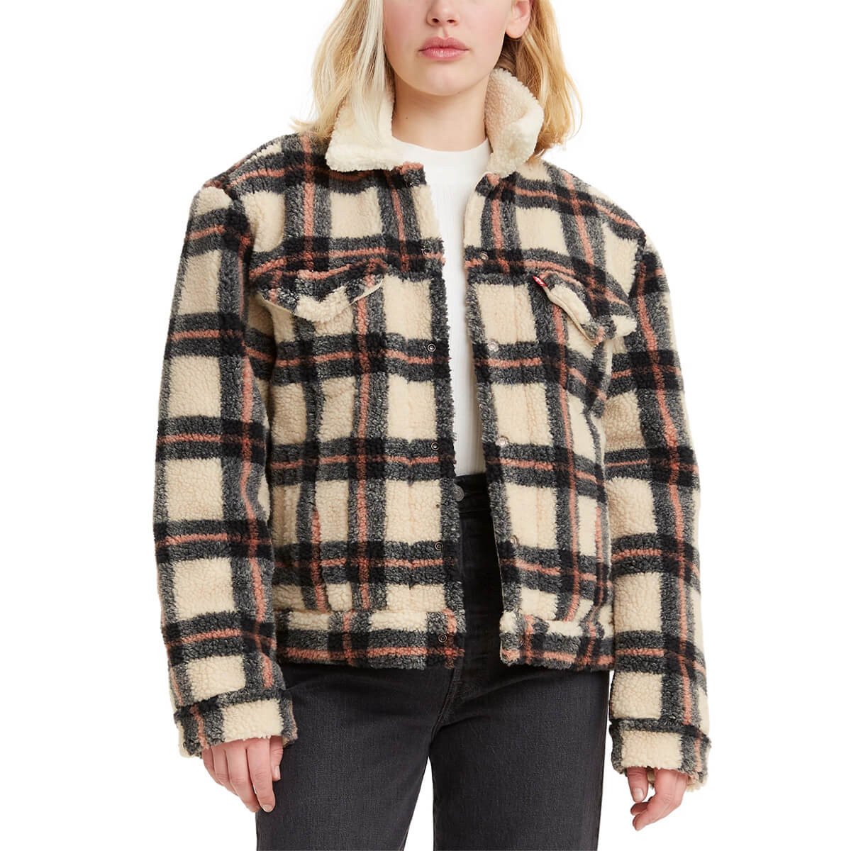 Levi's Plaid Faux-Sherpa Cotton Jacket, $98