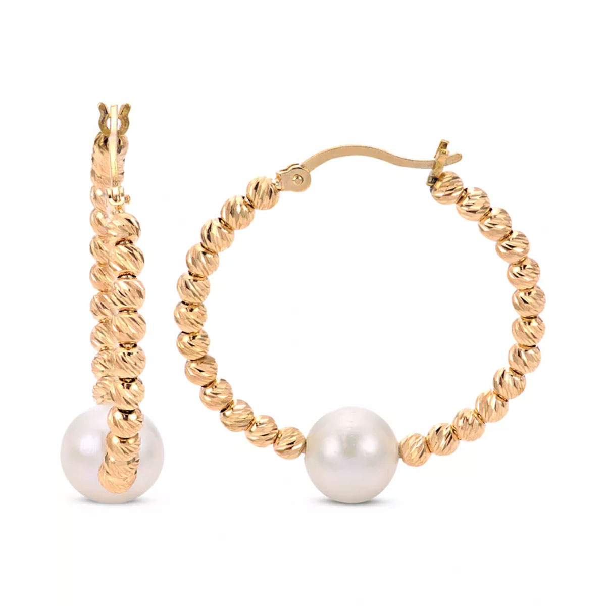 Macy's Cultured Freshwater Pearl Hoop Earrings, $300