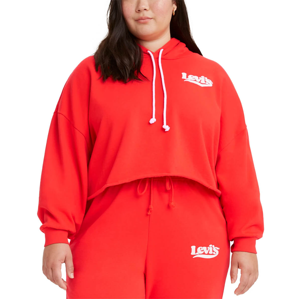 Levi's Trendy Cropped Puffed-Logo Hoodie, $50