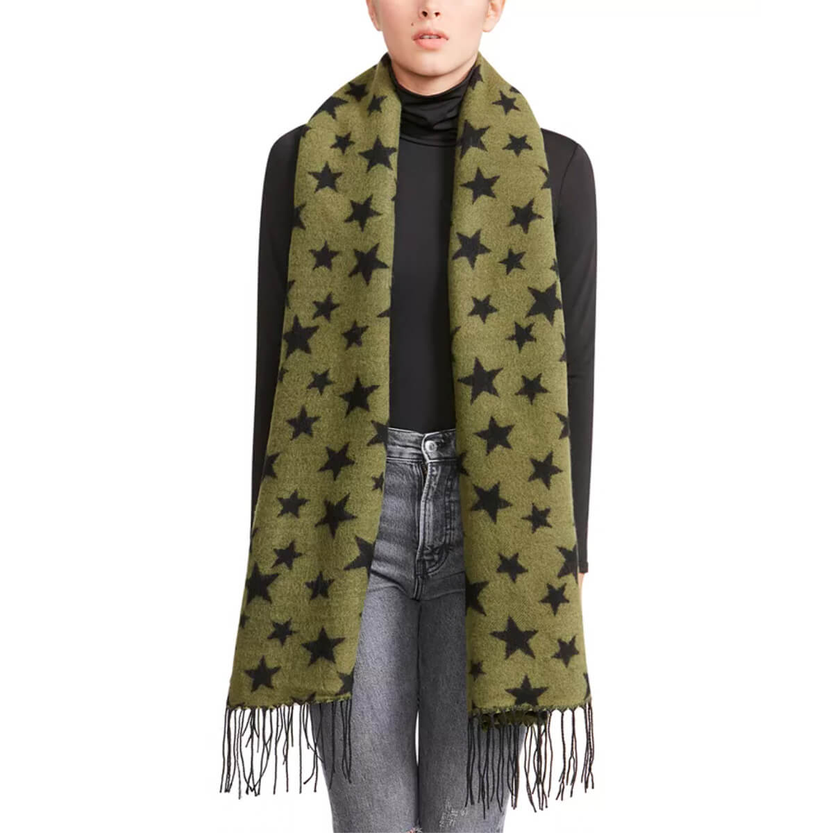 Steve Madden Jacquard Star Blanket Scarf, $42