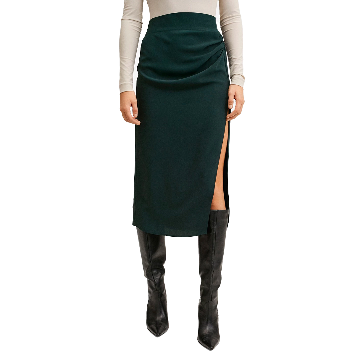 Mango Vent Midi Skirt, $60