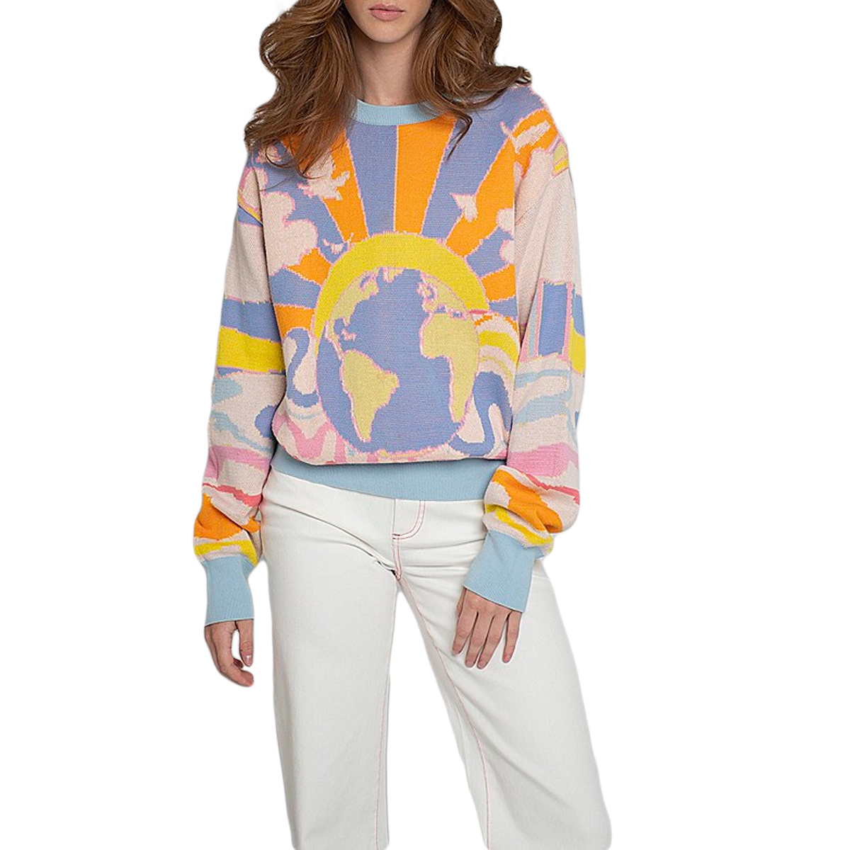 Nicole Miller Printed Crew Neck Sweater, $225