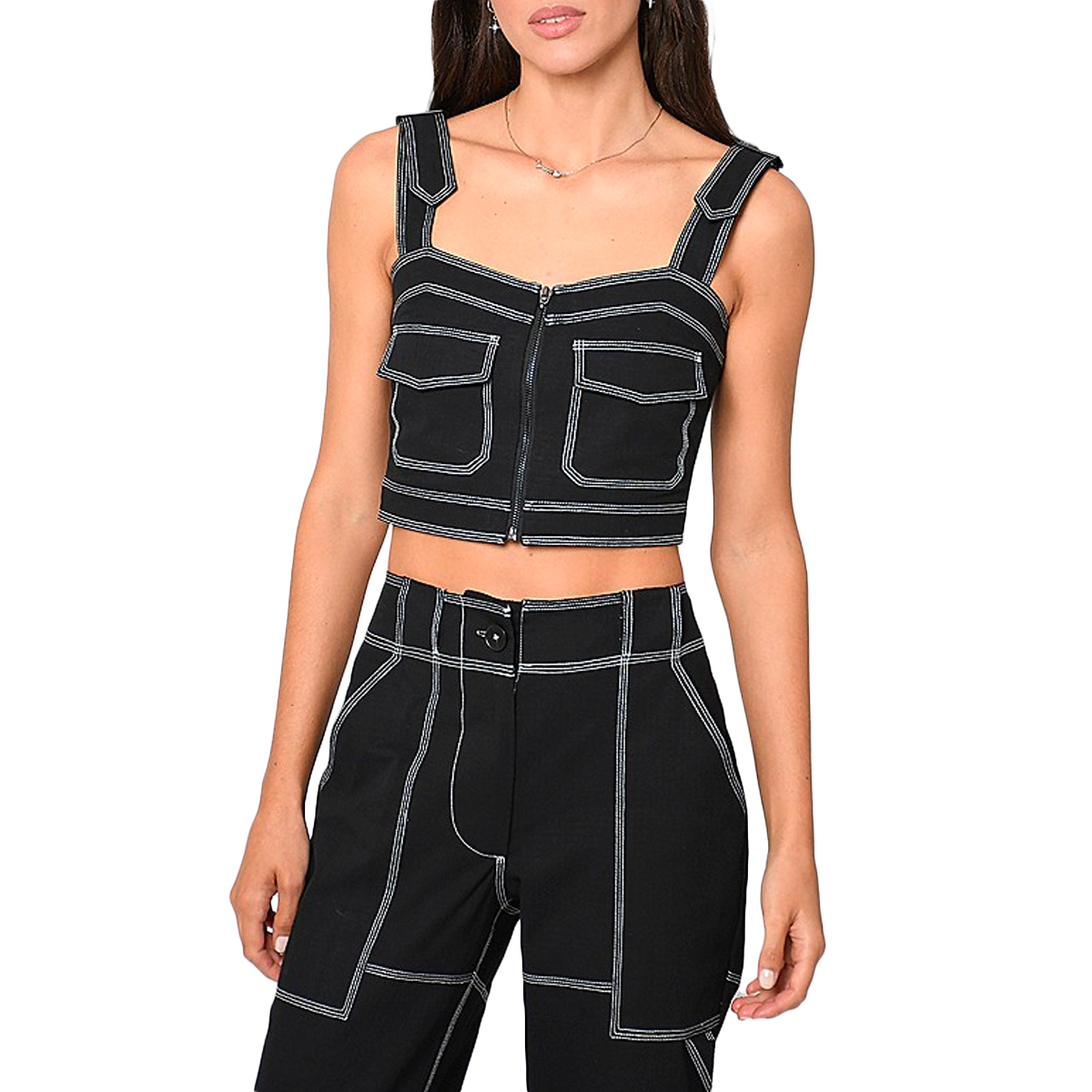 Nicole Miller Ripstop Crop Top, $215