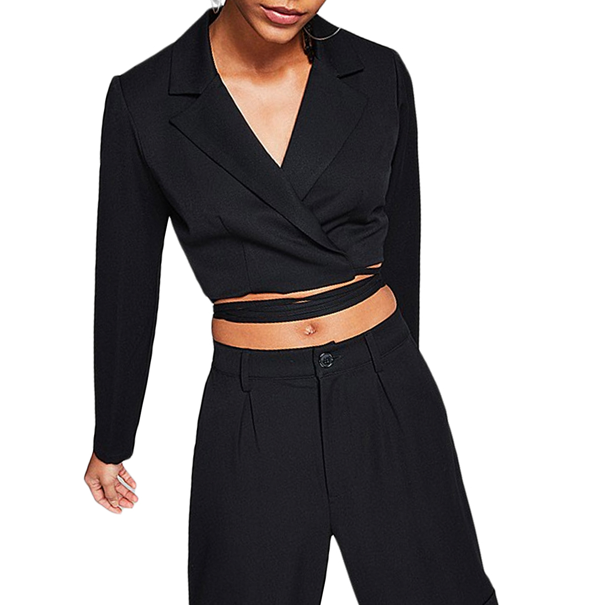 And Now This Crop Tie Blazer, $59